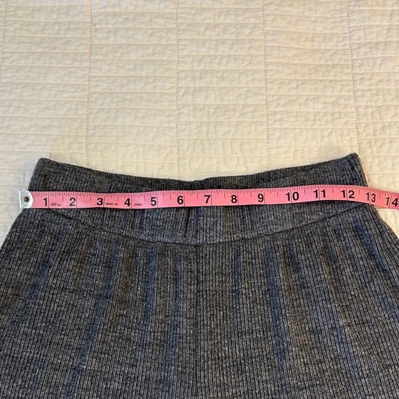 Project Social T Wide Leg Charcoal Knit Pants Medium NWOT Ribbed - Picture 4 of 8